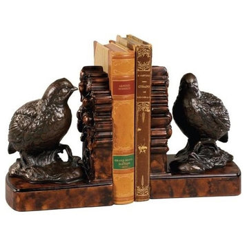 Bookends Bookend TRADITIONAL Lodge Prince of Gamebirds Quail Birds