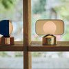 Hoodie Table / Wall Lamp, Navy Blue + Shiny Copper