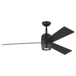 Monte Carlo - Monte Carlo Alba 60" Ceiling Fan With LED Midnight Black - This 60" Ceiling Fan w/LED from Monte Carlo has a finish of Midnight Black and fits in well with any Transitional style decor.