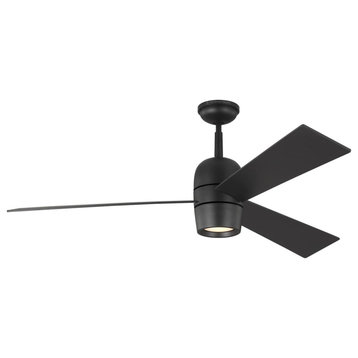Monte Carlo Alba 60" Ceiling Fan With LED Midnight Black