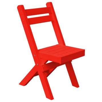 Poly Lumber Coronado Folding Bistro Chair, Bright Red