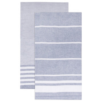 Harman Inc. Laguna Stripe Terry Towel Set Of 2, Blue