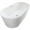Freestanding Acrylic Bathtub, White/Polished Chrome, S, 59"