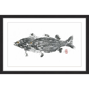 "Fish in Love" Framed Painting Print, 24"x16"