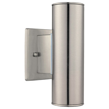 Eglo 84002A Riga 2 Light 8" Tall Outdoor Wall Sconce - Stainless Steel
