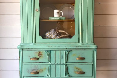 Hand-Painted & Distressed China Hutch