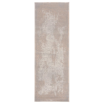 Safavieh Meadow Collection MDW333 Rug, Ivory/Grey, 2'7" X 8'