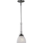 Volume Lighting - Durango 1-Light Brushed Nickel Interior Pendant - This Durango 1-Light Brushed Nickel Interior Pendant is UL listed, Dry location rated, and hardwired. This fixture features a(n) E12 base with a 100 watt max.