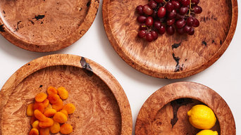 Hand-Turned Maple Burl Wood Platters
