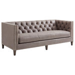 Lexington - Monaco Leather Sofa - The allure of the tuxedo sofa is in its detailed tufting and high track arm, a collaboration of traditional elements with a modern spin.