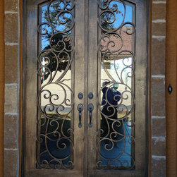 Marrietta Arch Top Wrought Iron Double Door - Front Doors