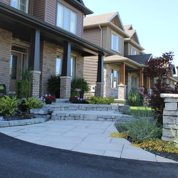 Full Yard Landscaping Makeover // Entry // patio // Bar // Fireplace