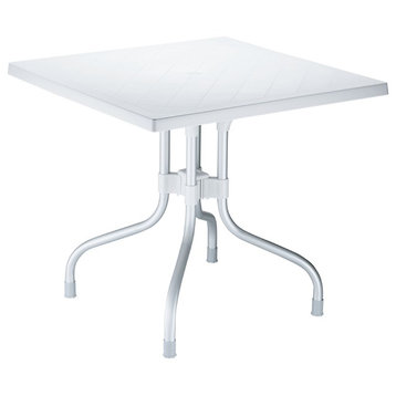 Compamia Forza Square Folding Table, Silver-Gray