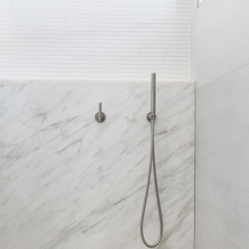 Custom Shower with Marble Slab
