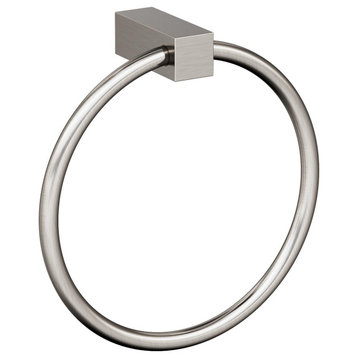 Amerock Monument Contemporary Towel Ring, Brushed Nickel