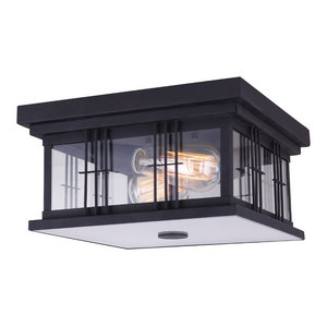 Canarm Chantry Outdoor Flush Mount Light Black With Clear