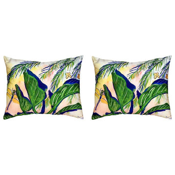 Pair of Betsy Drake Elephant Ears No Cord Pillows 16 Inch X 20 Inch