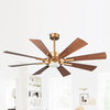 60 in. Indoor/Outdoor Windmill 8-Blade Gold Ceiling Fan with Remote and DC Motor