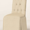 Hampton Tufted-Back Skirted Parsons Chair, Linen