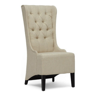 Baxton Studio Vincent Beige Linen Modern Accent Chair