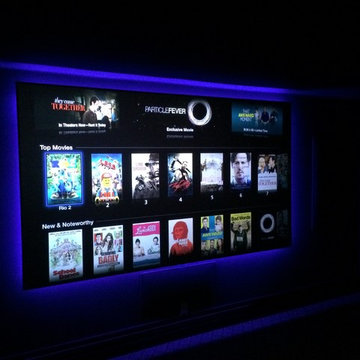 120" black diamond zero edge projection screen with full color led back lighting
