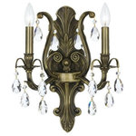 Crystorama - Crystorama 5563-AB-CL-SAQ Dawson - Two Light Wall Sconce - We threw traditional a curve in creating Dawson, aDawson Two Light Wal Clear Swarovski Spec *UL Approved: YES Energy Star Qualified: n/a ADA Certified: n/a  *Number of Lights: Lamp: 2-*Wattage:60w Candelabra bulb(s) *Bulb Included:No *Bulb Type:Candelabra *Finish Type:Antique Brass