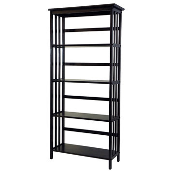 Mission 5 Shelf Bookcase, Espresso