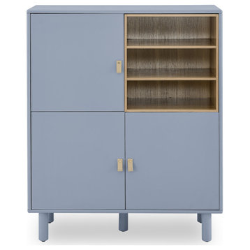 TATEUS Storage cabinet with door, multifunctional storage cabinet, Blue