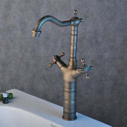 Antique Brass Finish Bathroom Sink Faucet (Tall) T0415H - Bathroom Sink Faucets