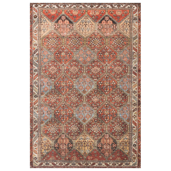Spice Multi-Printed Polyester Loren LQ-16 Area Rug, 7'6