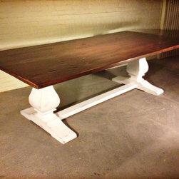 84"L Old Pine Winston Trestle Table - Dining Tables