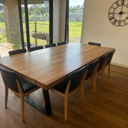 Artisan dining table in Messmate with 75mm thick edge - Products
