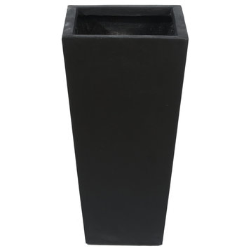 Black MgO 24.2in. H Tall Tapered Planter