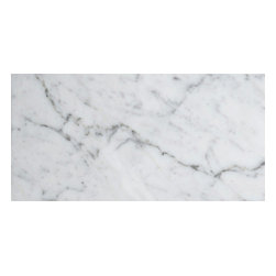 marblesystems - White Carrara C Honed Marble Tiles 12" x 24" x 3/8" - Tile