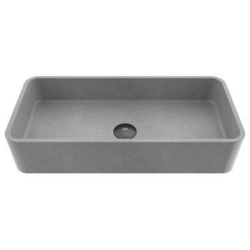 VIGO Concreto Stone Rectangular Bathroom Vessel Sink