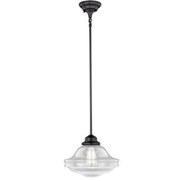 Huntley 12-in Pendant Clear Glass Oil Rubbed Bronze