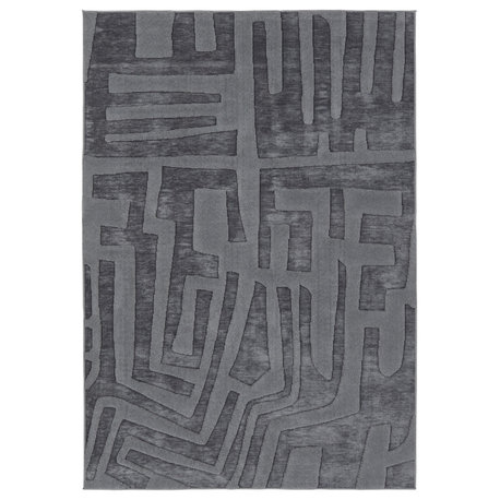 Jaipur Living Cade PTR09 Abstract Gray Area Rug, 5'3"x7'6"