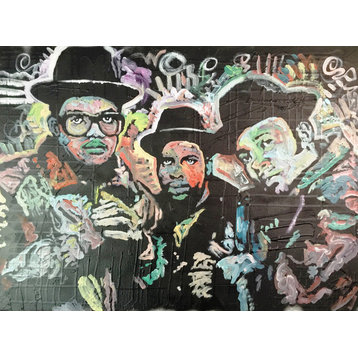 Canvas Painting Run DMC Hip Hop Rap Music Painting 18"x24" by Matt Pecson