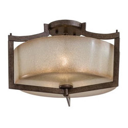 Patina Iron Finish 3 Light Semi Flush Mount by Minka Lavery Clarte - Lighting