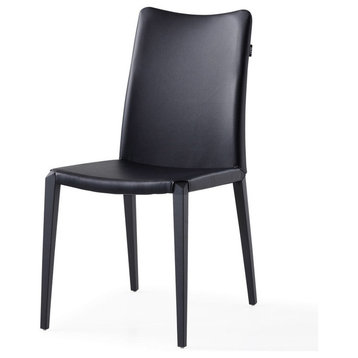 Jordan Dining Chair - Black / Black Steel
