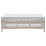 Essentials for Living - Tapestry Outdoor Coffee Table - Transitional style outdoor coffee table featuring interwoven rope pattern and powder-coated Stainless Steel frame.