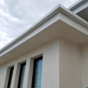Corona Del Mar Modern Home, Square Gutters and Downspouts in .032 Aluminum