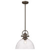 Hines 1-Light Pendant, Rubbed Bronze, Seeded Glass
