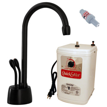 Develosah 2-Handle Hot and Cold Water Dispenser With Tank, Black