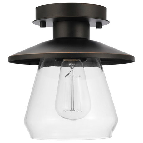 Nate 1-Light Oil Rubbed Bronze Semi-Flush Mount Ceiling Light