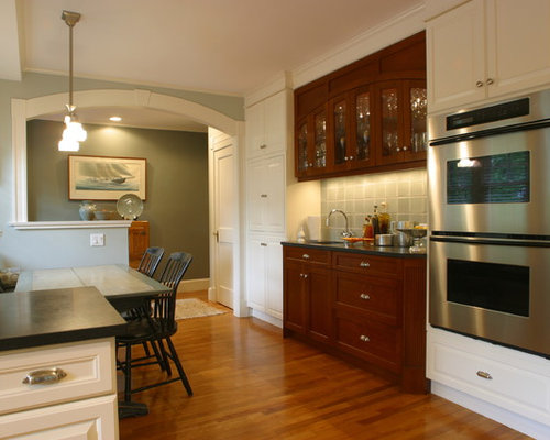 Pleasant Street, Marblehead, MA Traditional Kitchen and Living Area