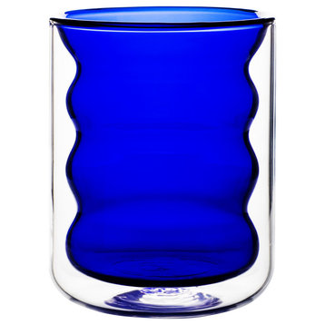 Waves Blue Water Glass, Set of 4