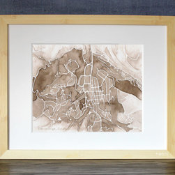 Breckenridge Colorado Watercolor Maps - Artwork