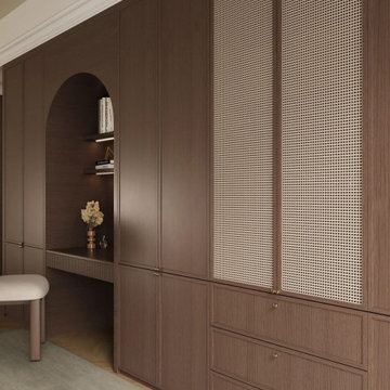 Check out this amazing wabi-sabi inspired rattan door wardrobe!