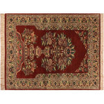 Bareens Designer Rugs - Kashan Pak-Persian Candi Rust/Ivory Area Rug, 3'1"x5'1" - Designed with mesmerizing intricacy and gorgeous color palette, this hand-knotted masterpiece demonstrates the beauty and electrifying thrill of Pak Persian art. These meticulously handcrafted Pak-Persian rug is made with pure wool and features breathtaking traditional and Transitional designs in bold lush color pallet. Known for their intricate designs these rugs are a reproduction of Persian rugs, made in Pakistan with unique Mughal designs. Made by master weavers using the same Persian texture, design and dying technique, we wanted to produce the most significant manifestation of the Persian art, life and culture. This rug is most famous for its exceptional quality, incredible designs, patterns and vibrant rich color. Pak-Persian rugs made with Persian weave with high knot counts, which enables the high intricacy and detail found in the patterns are also referred to as State of art,  each color adds a rich beautiful detail in the artwork of this rug. The design, color and beautiful chromatic composition with a vibrant sheen with traditional and Transitional designs, exude beauty, elegance and quality make this rug a masterpiece of its own.